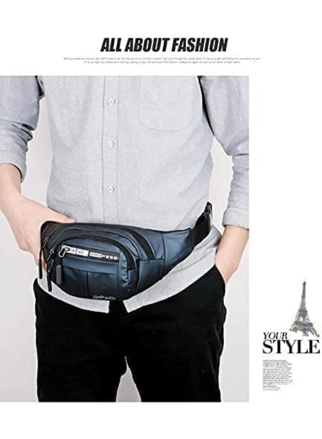 حقيبة خصر مضادة للماء للجنسين بثلاثة جيوب - اسود - Image 1